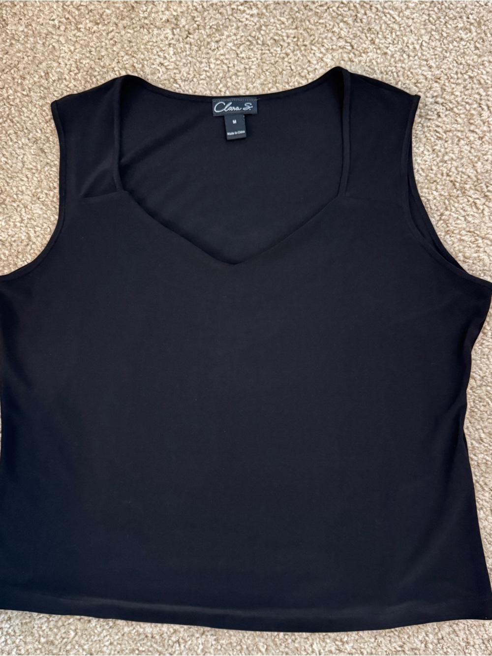 Black V-Neck Sleeveless Women's Top